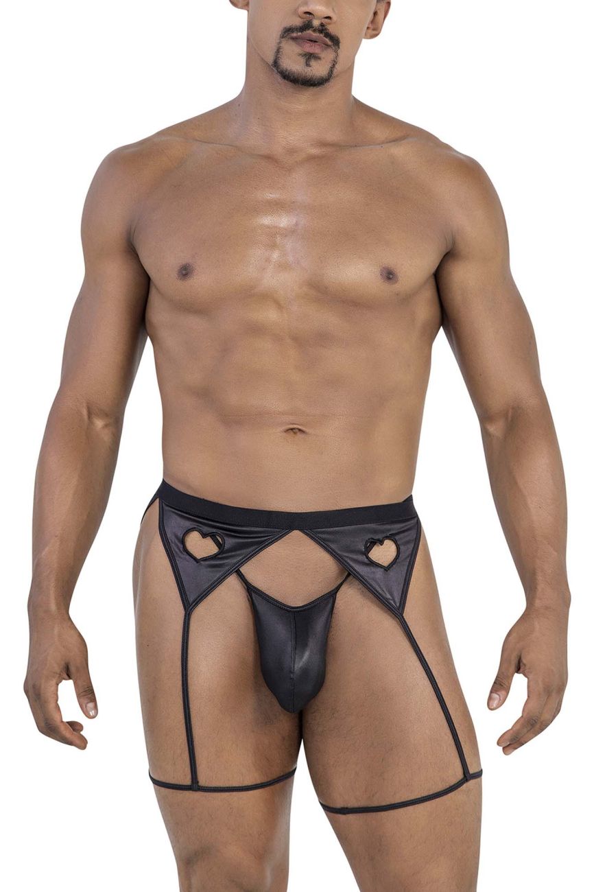 CandyMan Garter Outfit in Black – men's thongs