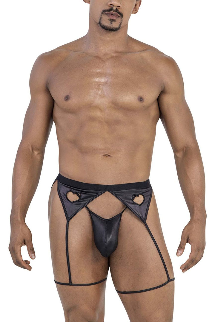 CandyMan Garter Outfit in Black – men's thongs