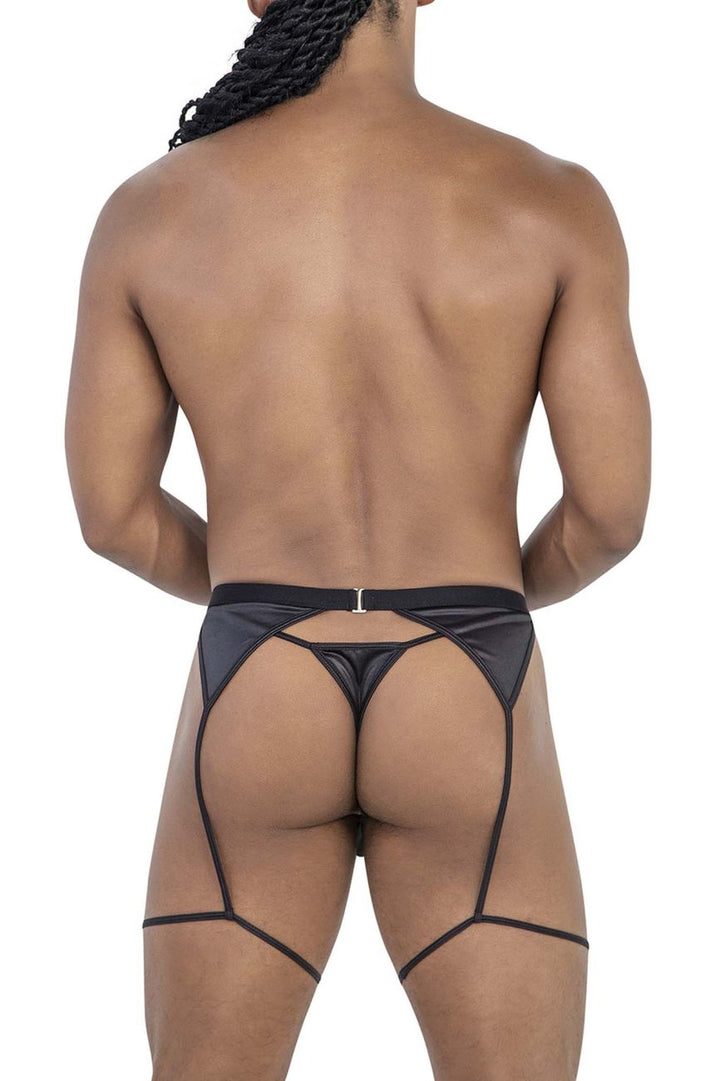 CandyMan Garter Outfit in Black – men's thongs