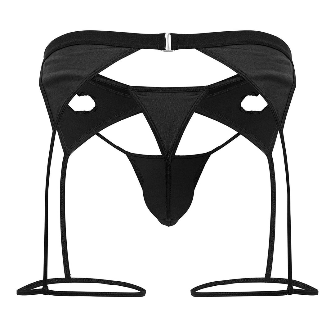 CandyMan Garter Outfit in Black – men's thongs