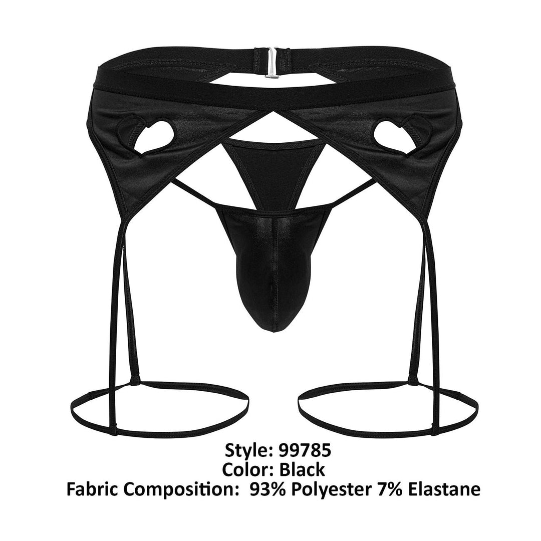 CandyMan Garter Outfit in Black – men's thongs