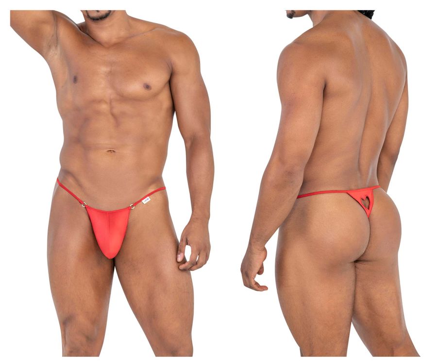 CandyMan Heart Thongs in Red – men's thongs