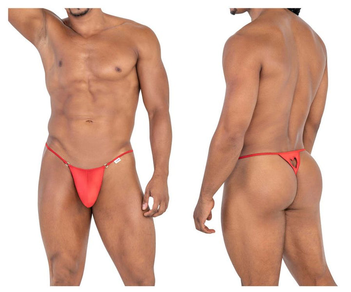 CandyMan Heart Thongs in Red – men's thongs