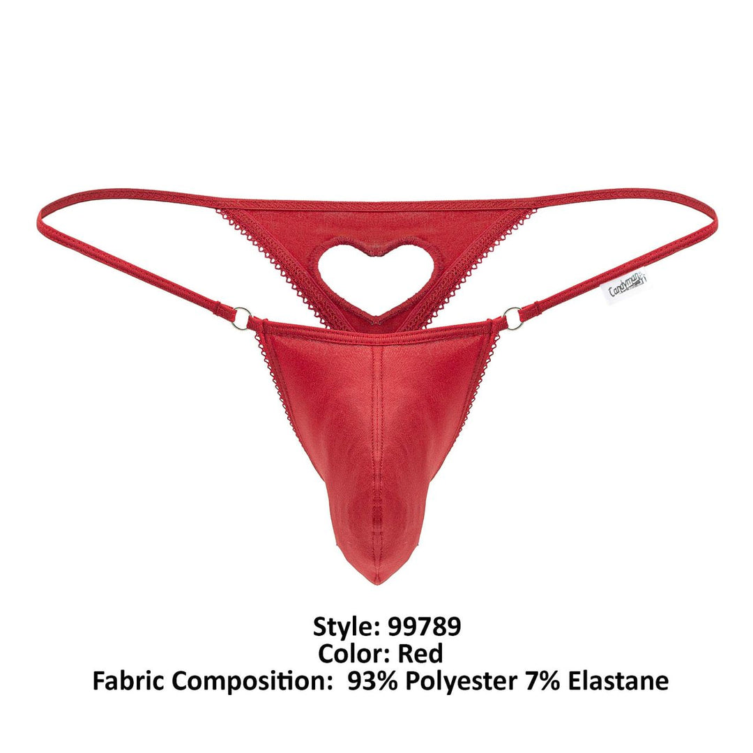 CandyMan Heart Thongs in Red – men's thongs
