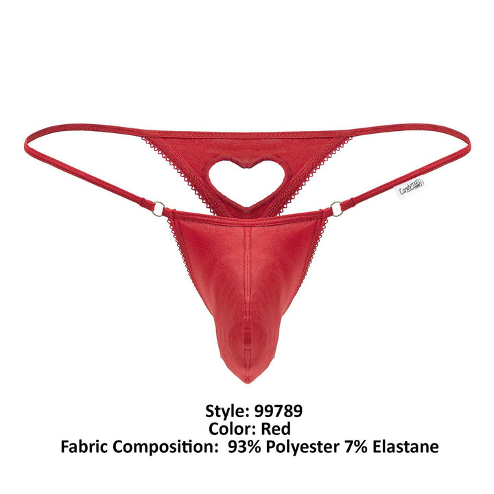 CandyMan Heart Thongs in Red – men's thongs