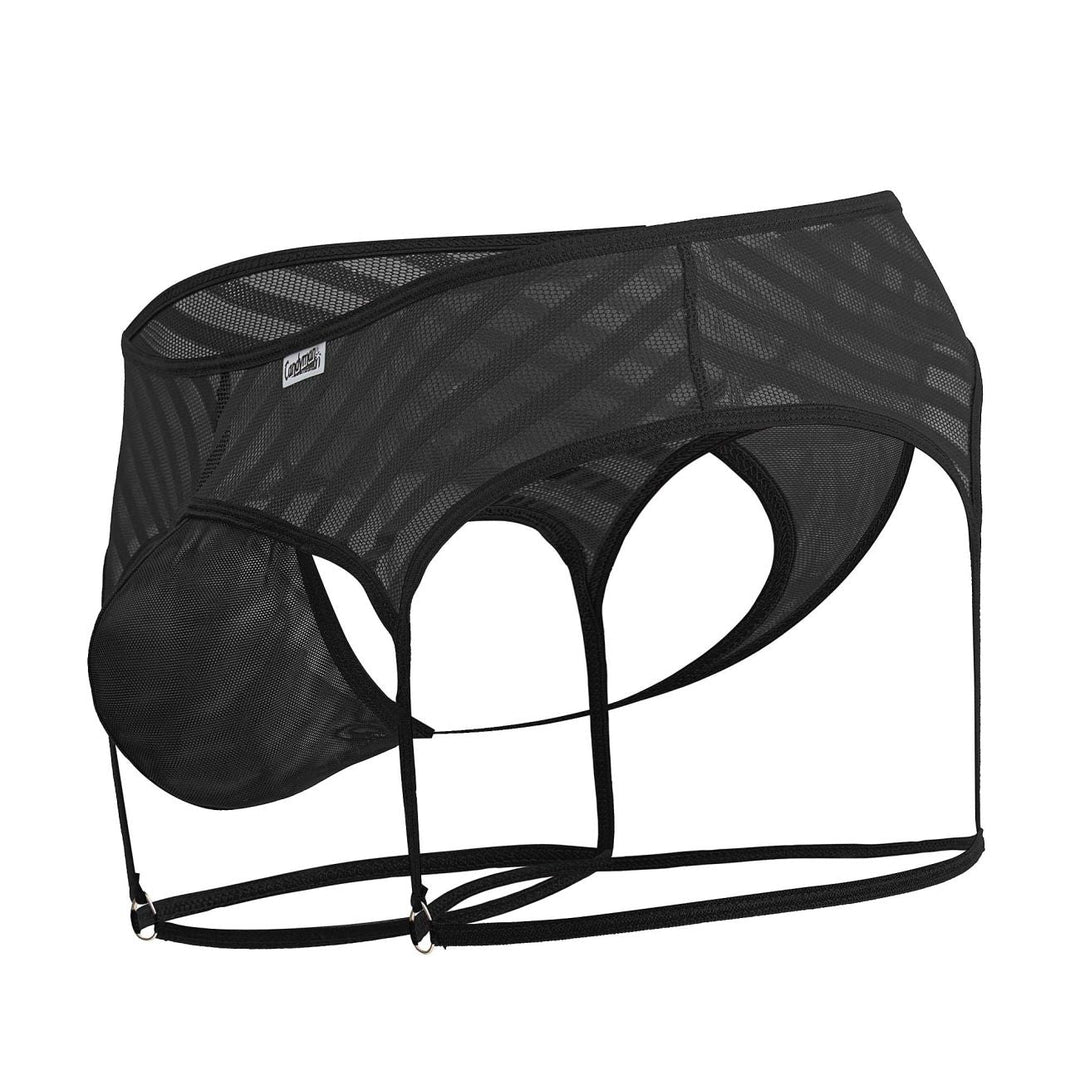 CandyMan Mesh Garter Thongs in Black – men's thongs
