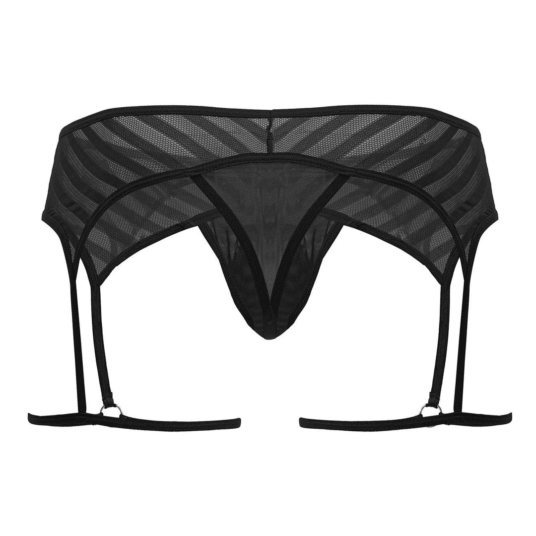 CandyMan Mesh Garter Thongs in Black – men's thongs