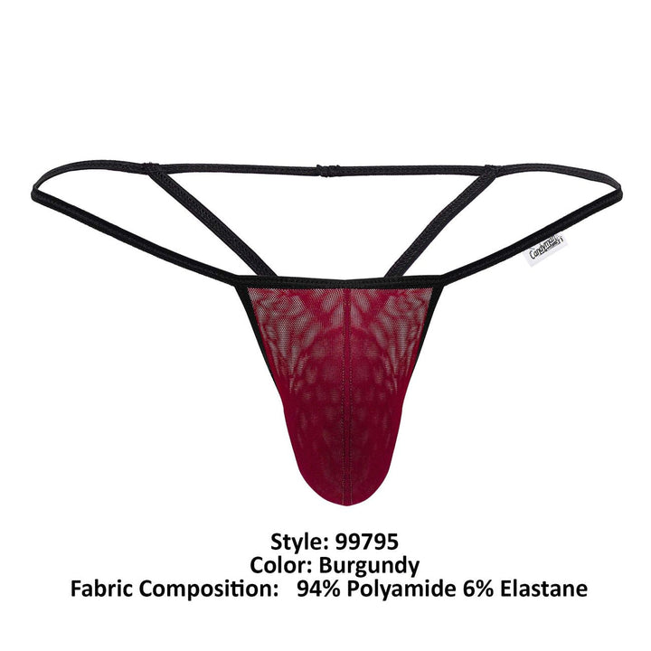 CandyMan Mesh G-String Thongs in Burgundy – men's thongs