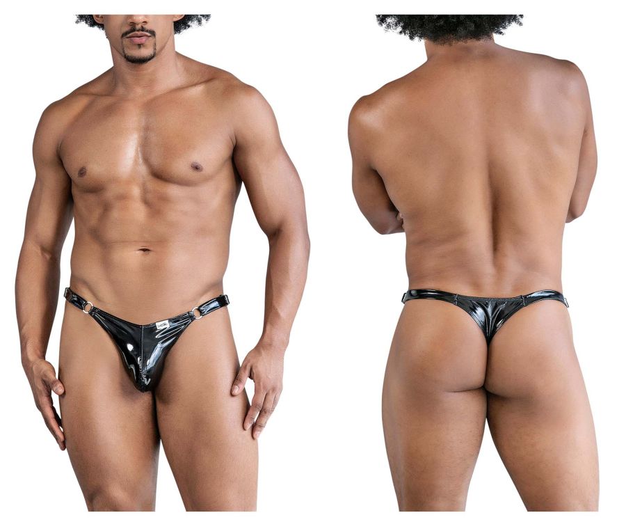 CandyMan Dom Thongs in Gloss Black – men's thongs