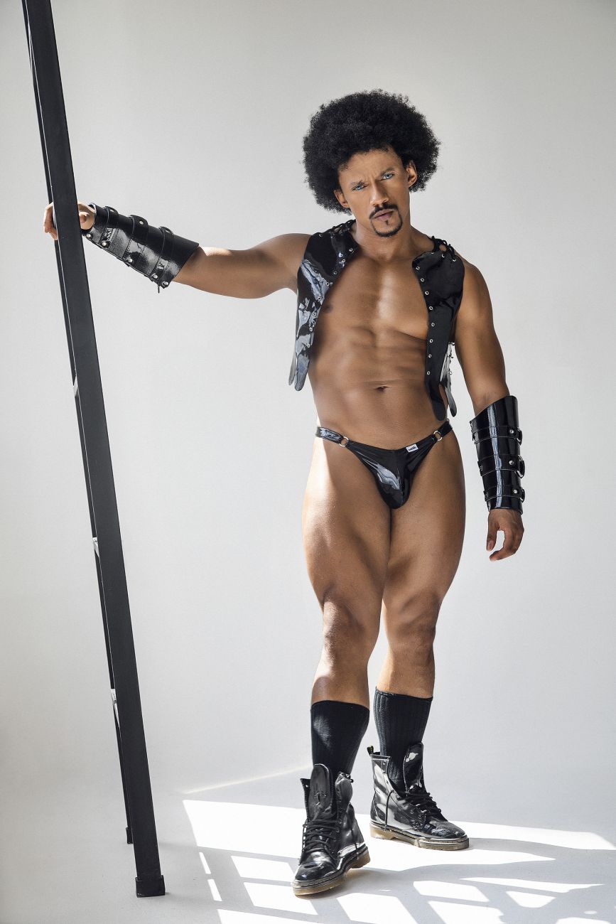 CandyMan Dom Thongs in Gloss Black – men's thongs