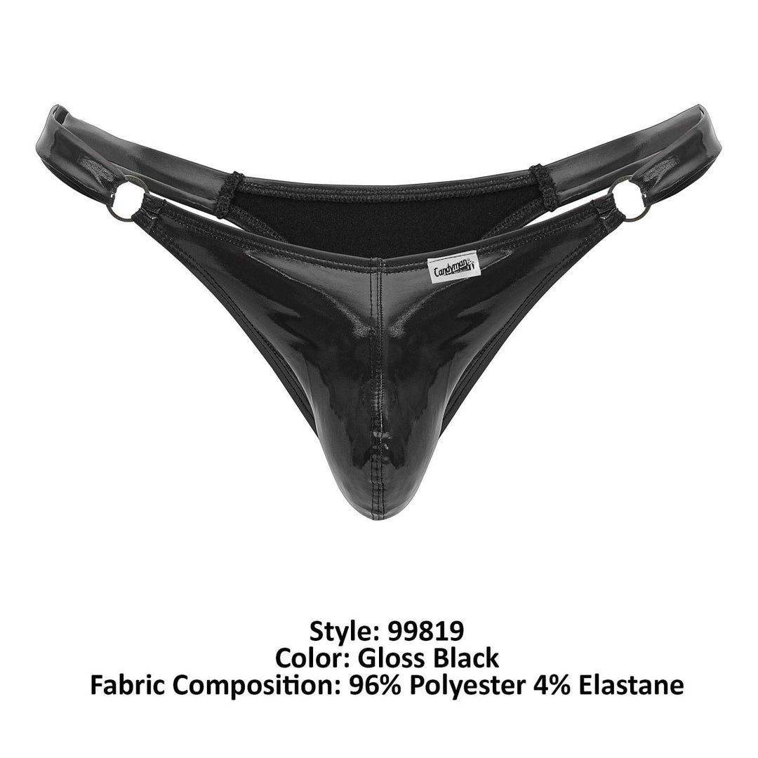 CandyMan Dom Thongs in Gloss Black – men's thongs