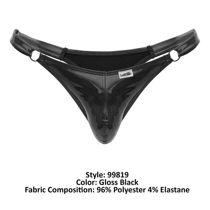 CandyMan Dom Thongs in Gloss Black – men's thongs