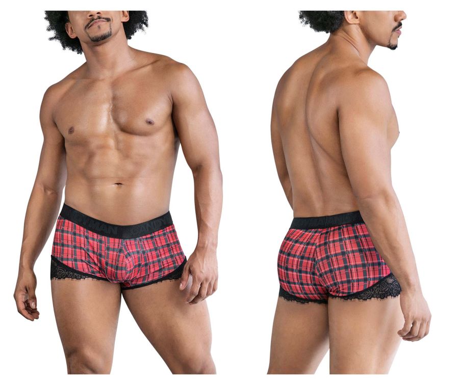 CandyMan Back to School Trunks in Red Plaid – men's trunks