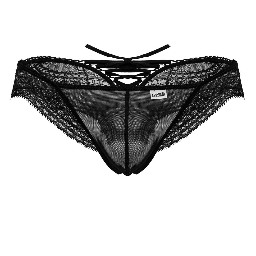 CandyMan Lace-Mesh Thongs in Black – men's thongs