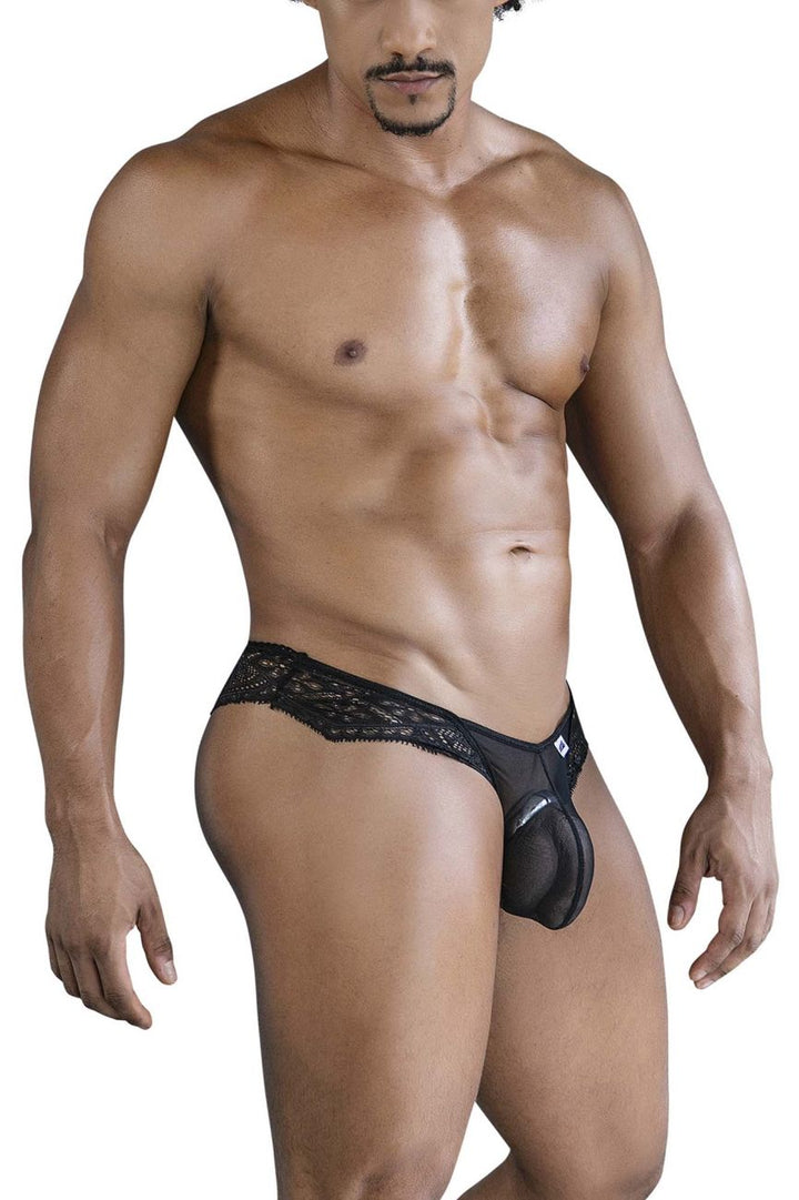 CandyMan Lace-Mesh Thongs in Black – men's thongs