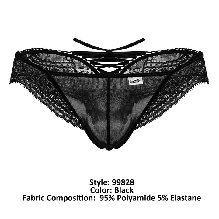 CandyMan Lace-Mesh Thongs in Black – men's thongs