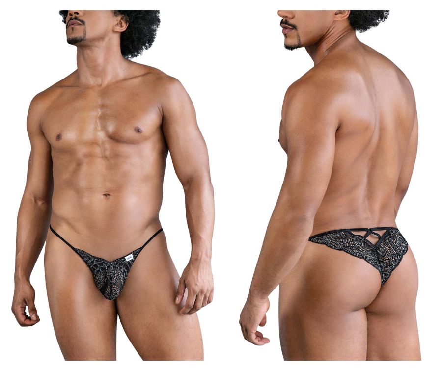 CandyMan Lace Thongs in Black – men's thongs