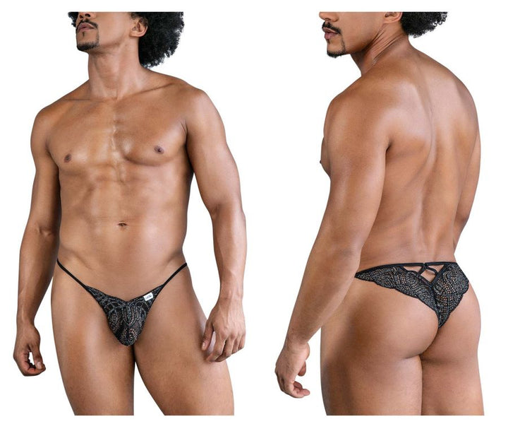 CandyMan Lace Thongs in Black – men's thongs