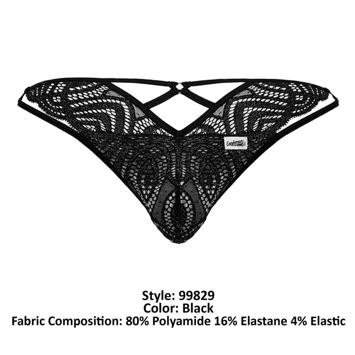 CandyMan Lace Thongs in Black – men's thongs