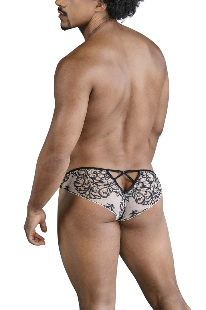 CandyMan Lace Men's Bikini Brief in Nude Black – men's briefs