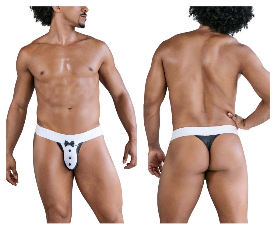 CandyMan Tuxedo Thongs in Black – men's thongs