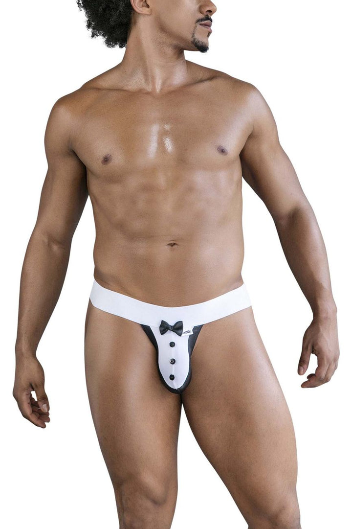 CandyMan Tuxedo Thongs in Black – men's thongs