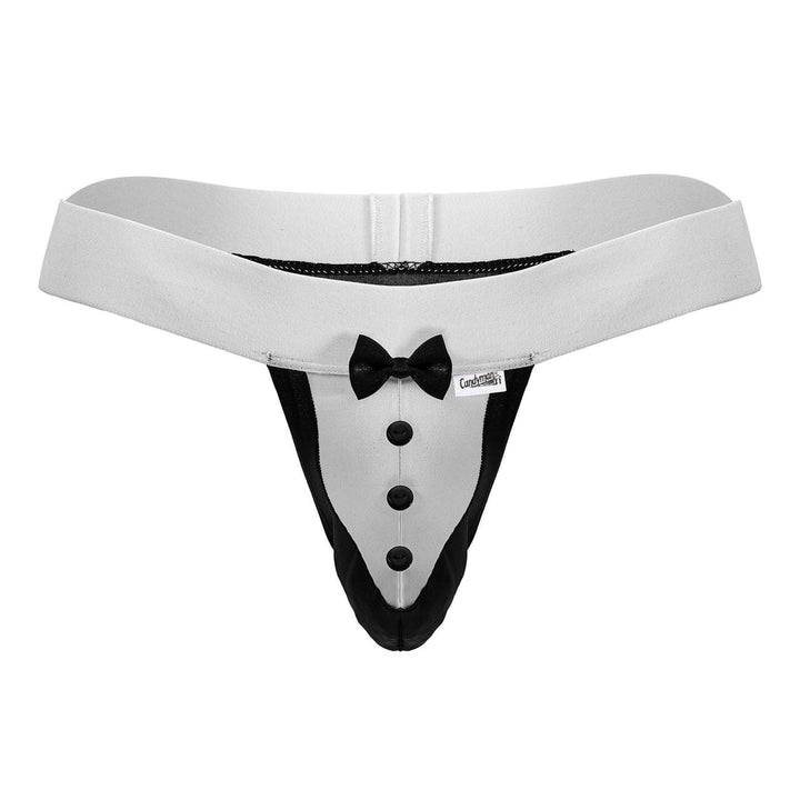 CandyMan Tuxedo Thongs in Black – men's thongs
