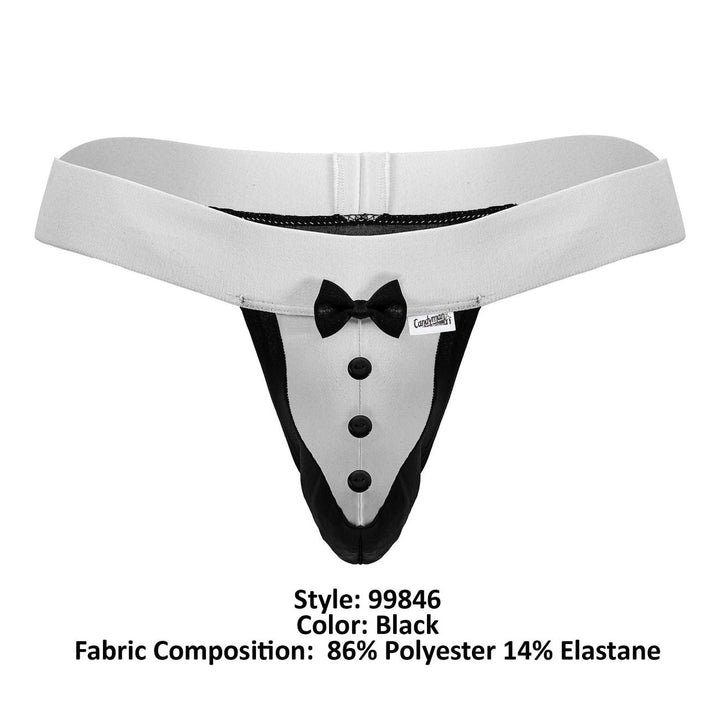 CandyMan Tuxedo Thongs in Black – men's thongs