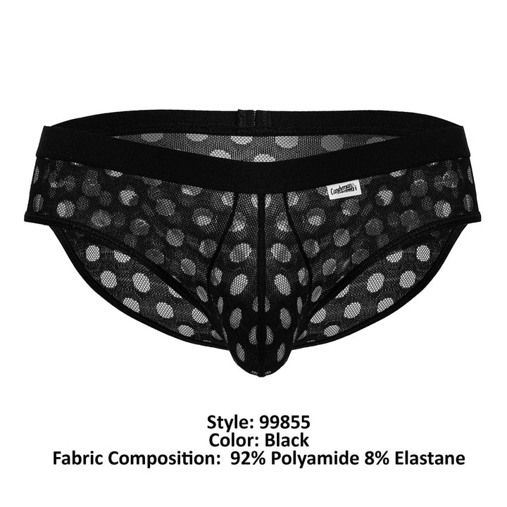 CandyMan Polka Mesh Briefs in Black – men's briefs