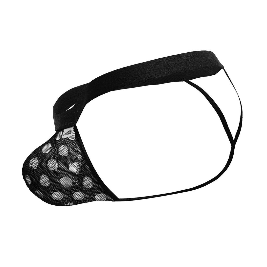 CandyMan Polka Mesh Thongs in Black – men's thongs