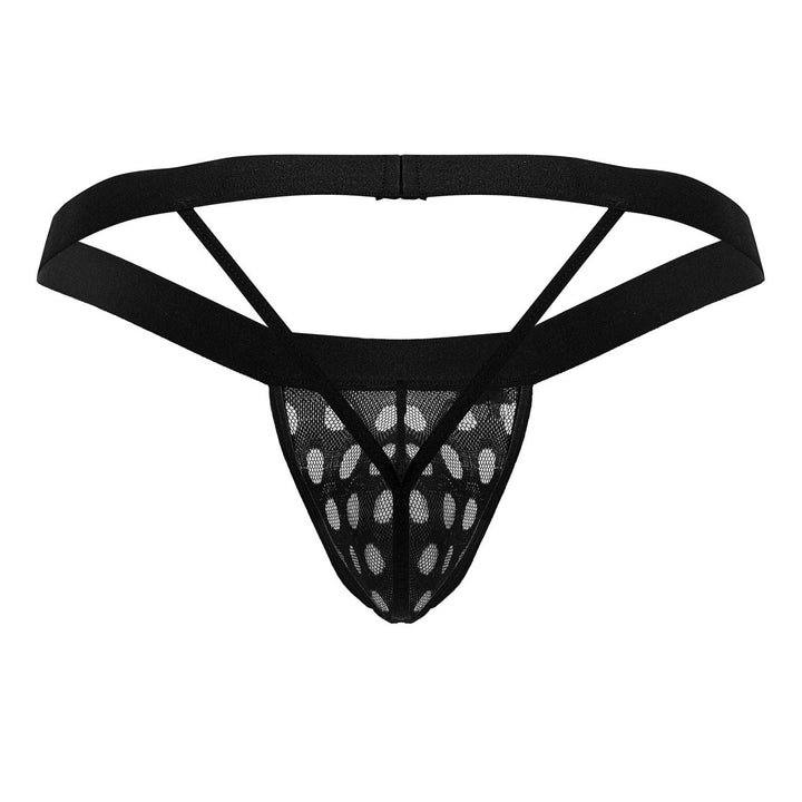 CandyMan Polka Mesh Thongs in Black – men's thongs