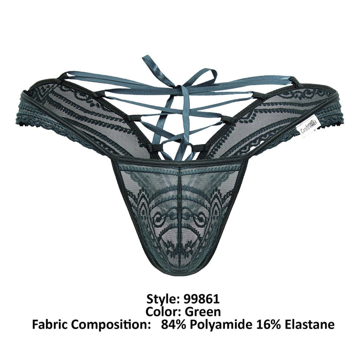 CandyMan Lace Thongs in Green – men's thongs