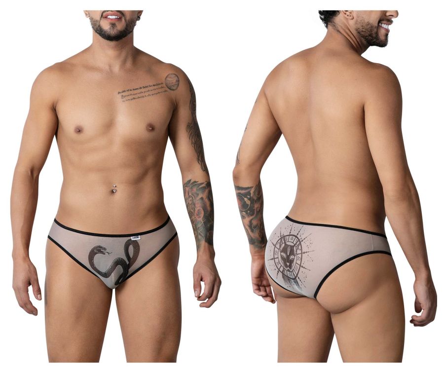 CandyMan Egyptian Men's Bikini Brief in Nude Black – men's briefs