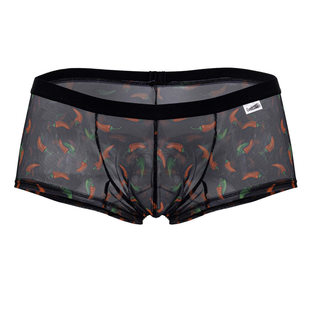 CandyMan Chili pepper Men's Trunk Underwear in Black Print – men's trunks