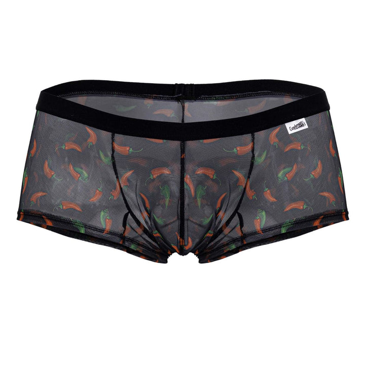 CandyMan Chili pepper Men's Trunk Underwear in Black Print – men's trunks