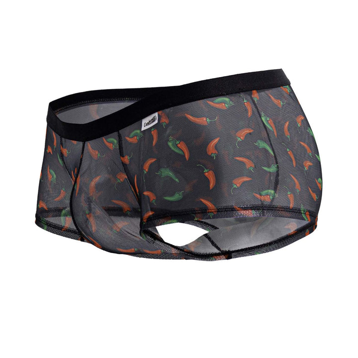 CandyMan Chili pepper Men's Trunk Underwear in Black Print – men's trunks