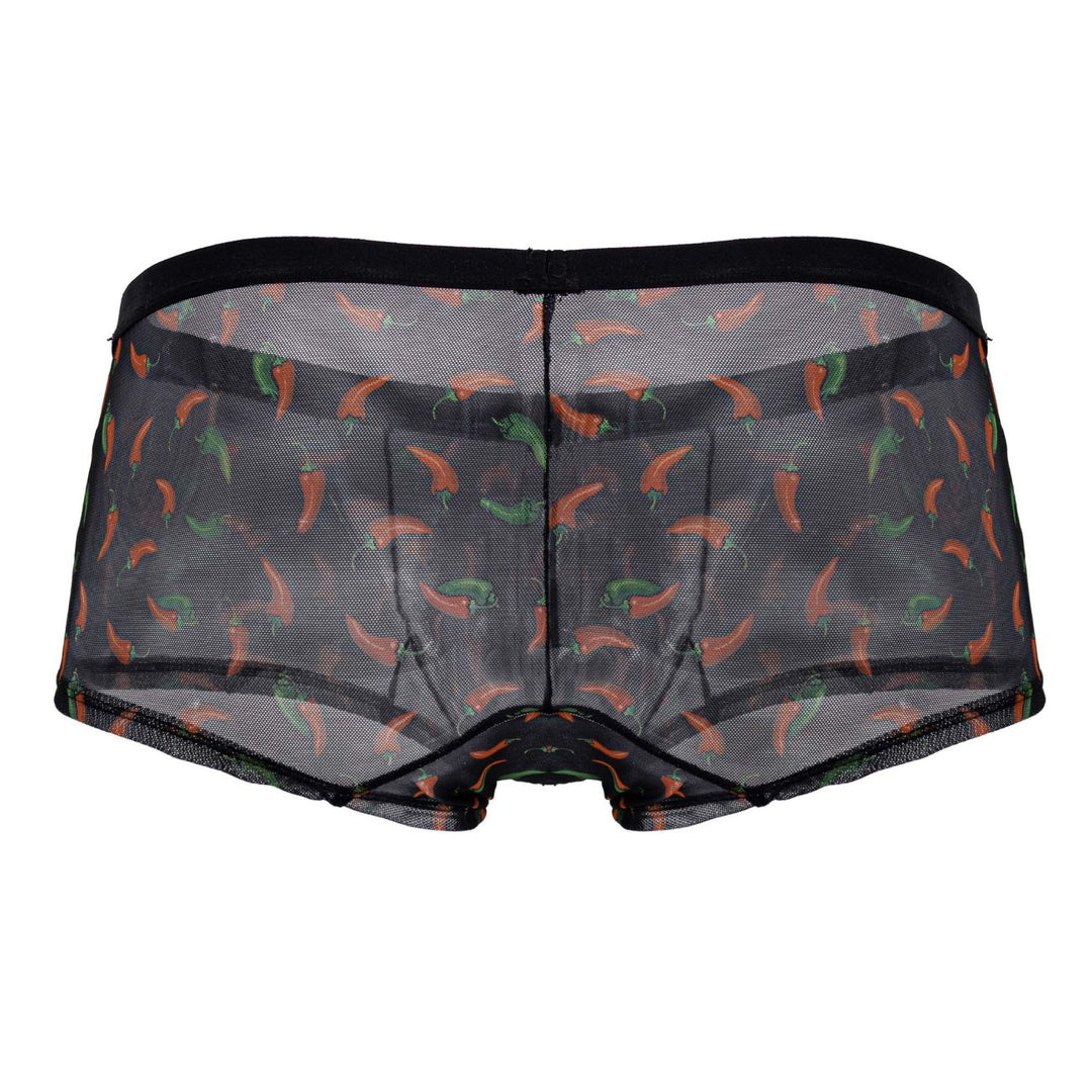 CandyMan Chili pepper Men's Trunk Underwear in Black Print – men's trunks