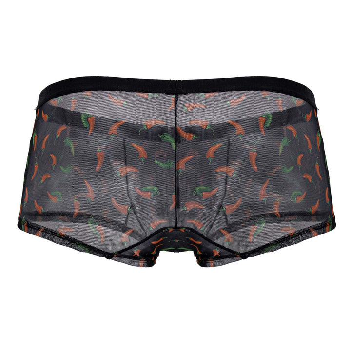CandyMan Chili pepper Men's Trunk Underwear in Black Print – men's trunks