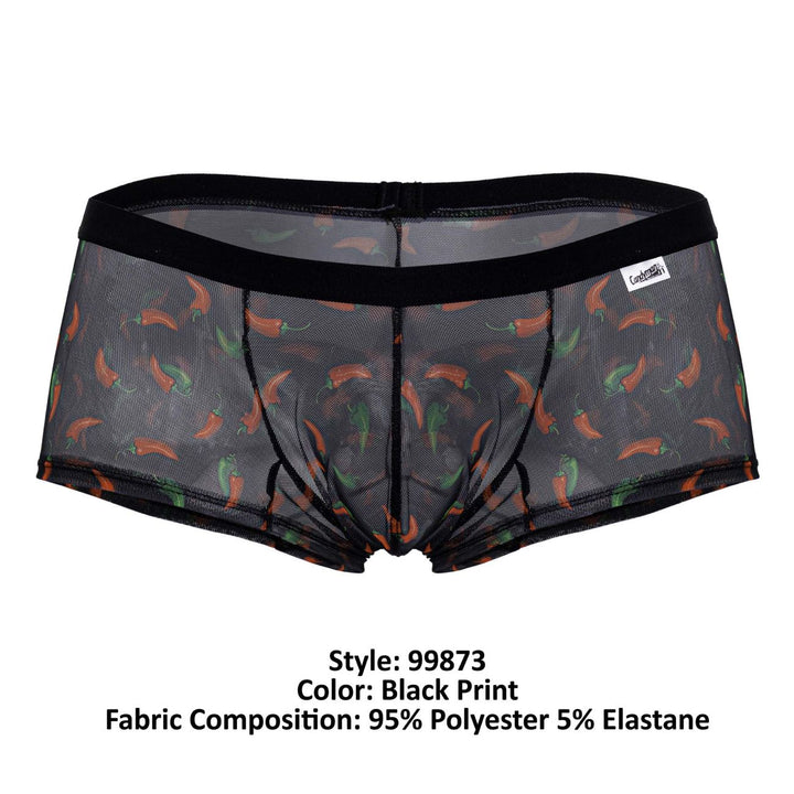 CandyMan Chili pepper Men's Trunk Underwear in Black Print – men's trunks