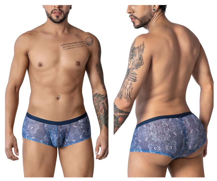 CandyMan Water prints Men's Trunk Underwear in Blue/White – men's trunks