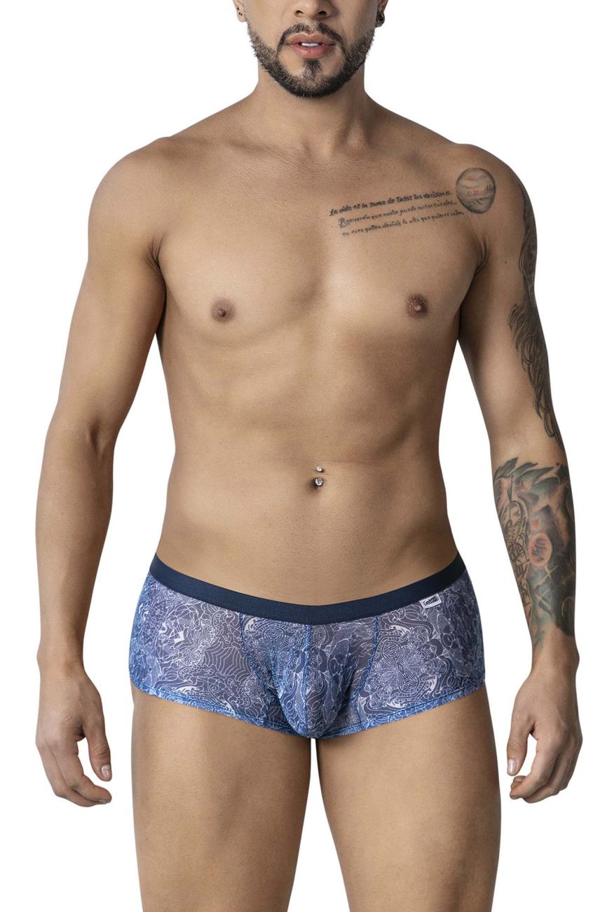 CandyMan Water prints Men's Trunk Underwear in Blue/White – men's trunks