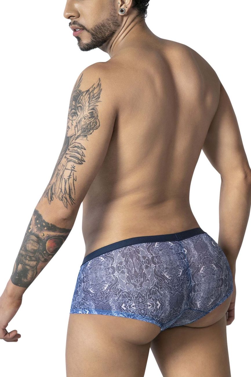 CandyMan Water prints Men's Trunk Underwear in Blue/White – men's trunks