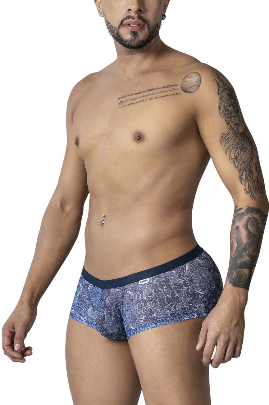 CandyMan Water prints Men's Trunk Underwear in Blue/White – men's trunks