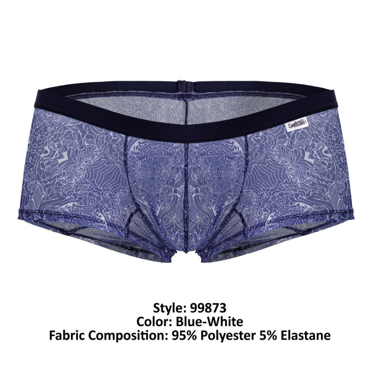 CandyMan Water prints Men's Trunk Underwear in Blue/White – men's trunks