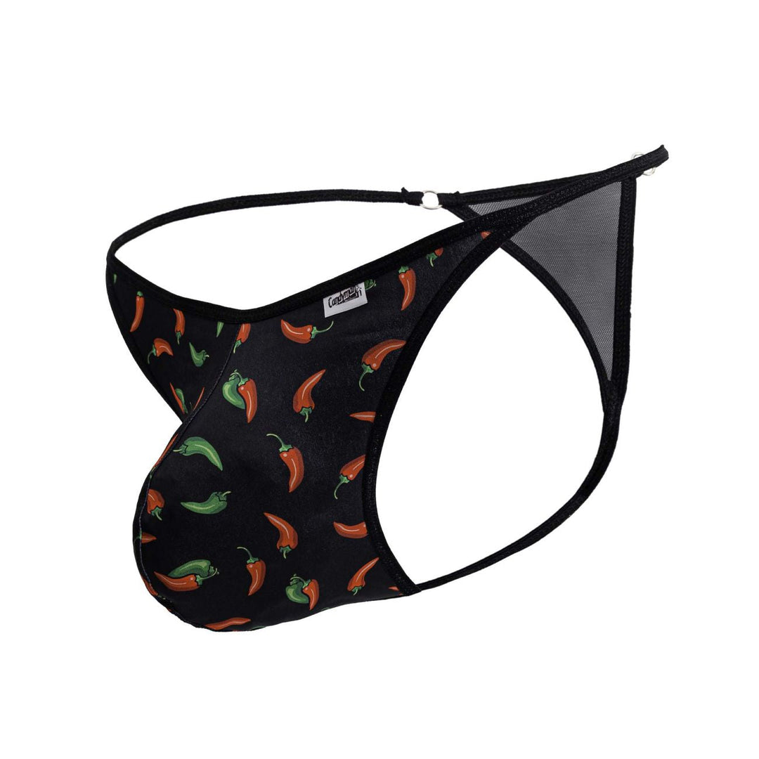 CandyMan Chili pepper Men's Thong in Black Print – men's thongs