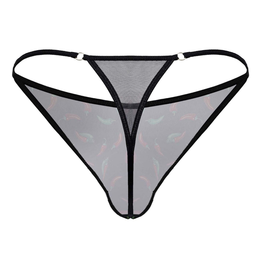 CandyMan Chili pepper Men's Thong in Black Print – men's thongs