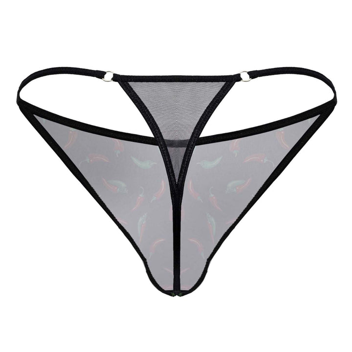CandyMan Chili pepper Men's Thong in Black Print – men's thongs
