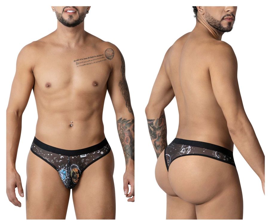 CandyMan Sun Moon Thong Men's Thong in Black/White – men's thongs