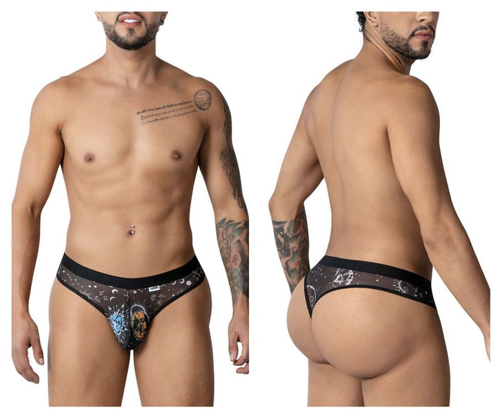 CandyMan Sun Moon Thong Men's Thong in Black/White – men's thongs