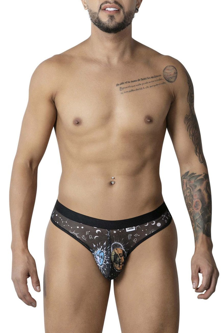 CandyMan Sun Moon Thong Men's Thong in Black/White – men's thongs